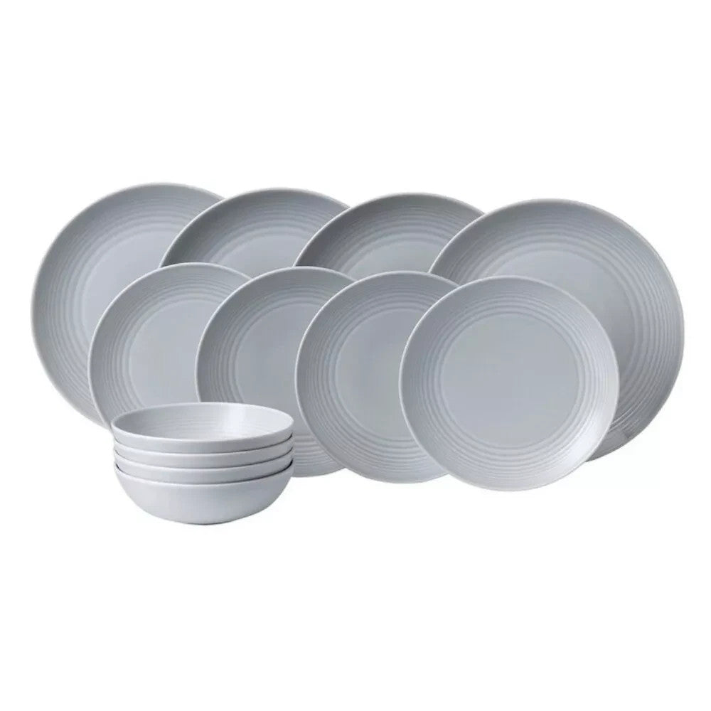 Royal Doulton Gordon Ramsay Maze Light Grey 12pc Dinner Stoneware Set - RRP $239