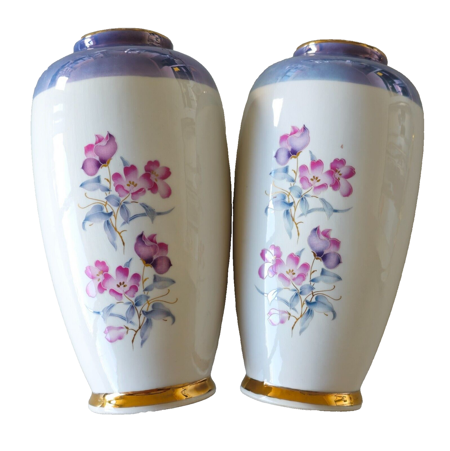 A pair of beautiful vintage vases- Makeaonikh Kepamikh - 2*22 cm