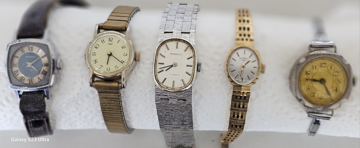 Women's Vintage Watches Hand-Wind Sekonda, Regency Q&Q, and Etc. Untested x 5