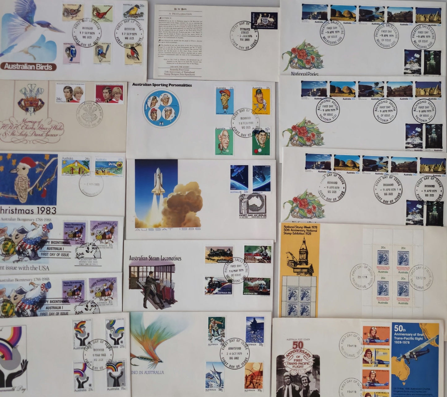 Vintage Collection of 16 International First Day Stamps #0307