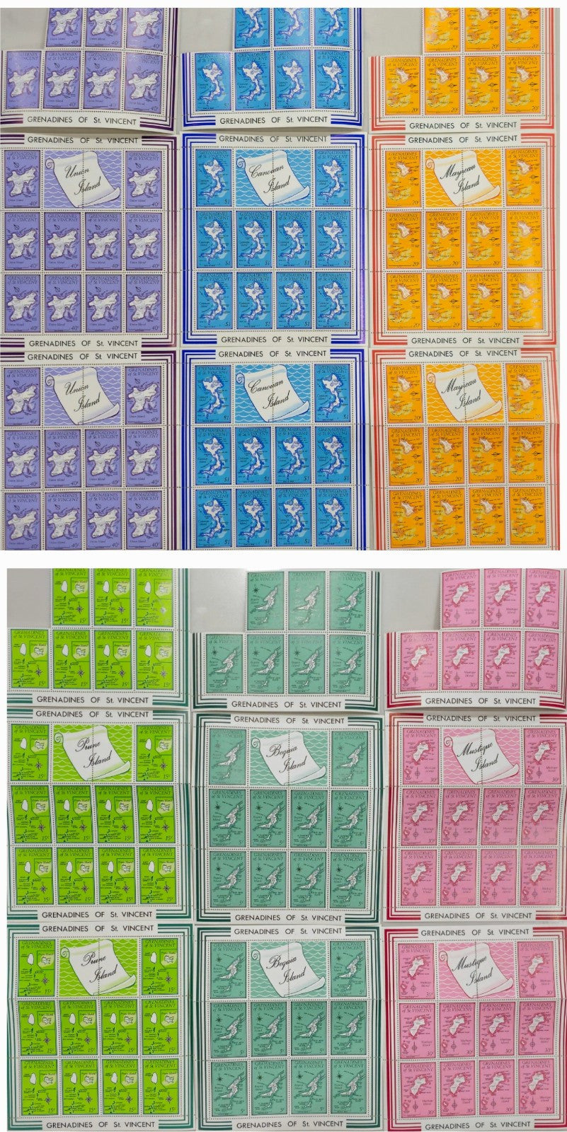 Collection of Grenadines of ST. Vincent Mint Sheets of Stamps #0307