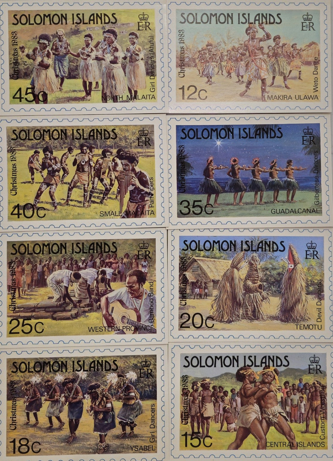 Vintage Collection Of 8 Solomon Islands Postal Card #0307