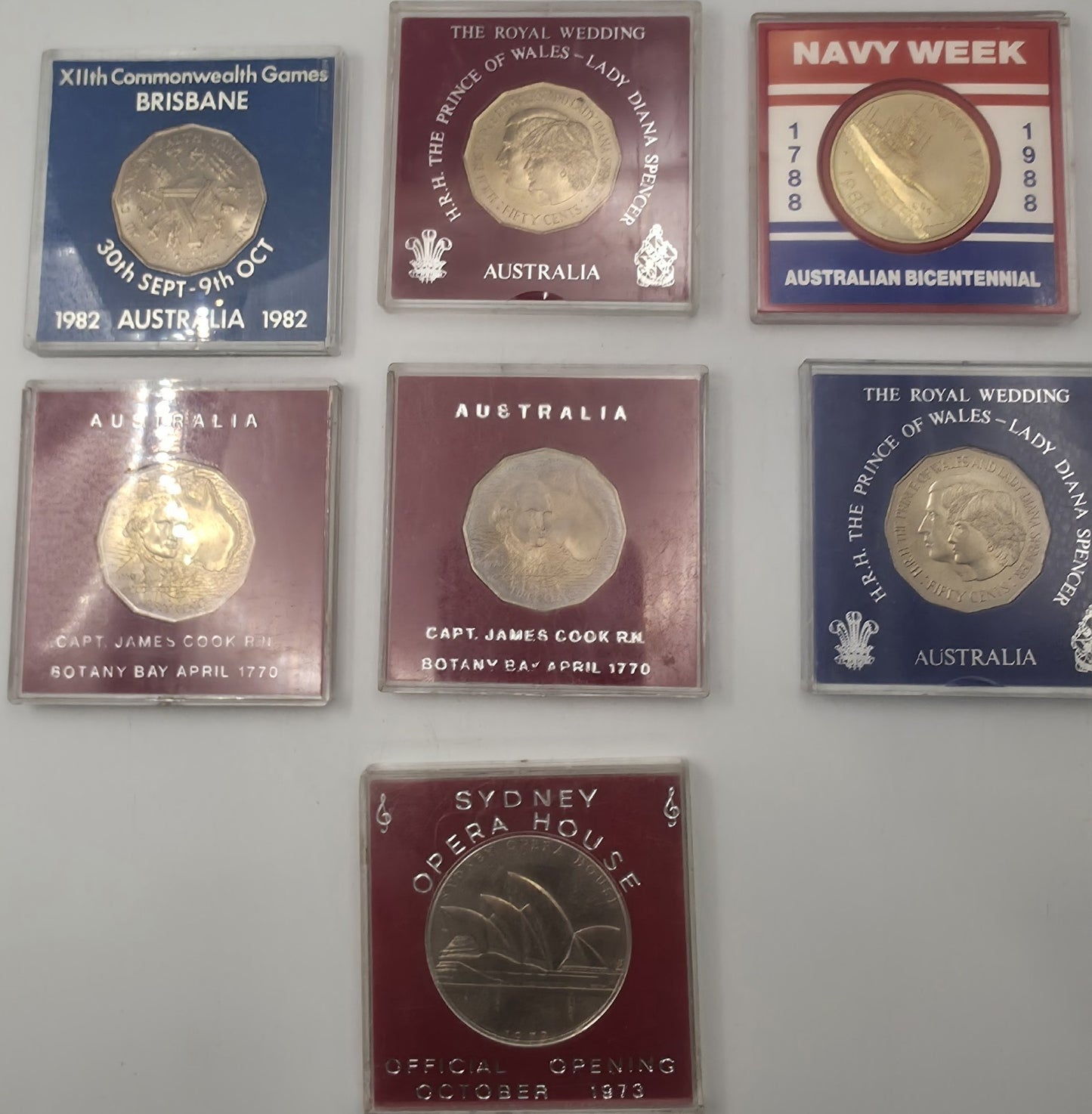 Vintage Australian Commemorative Coin & Medallion Collection - 7 Piece Lot