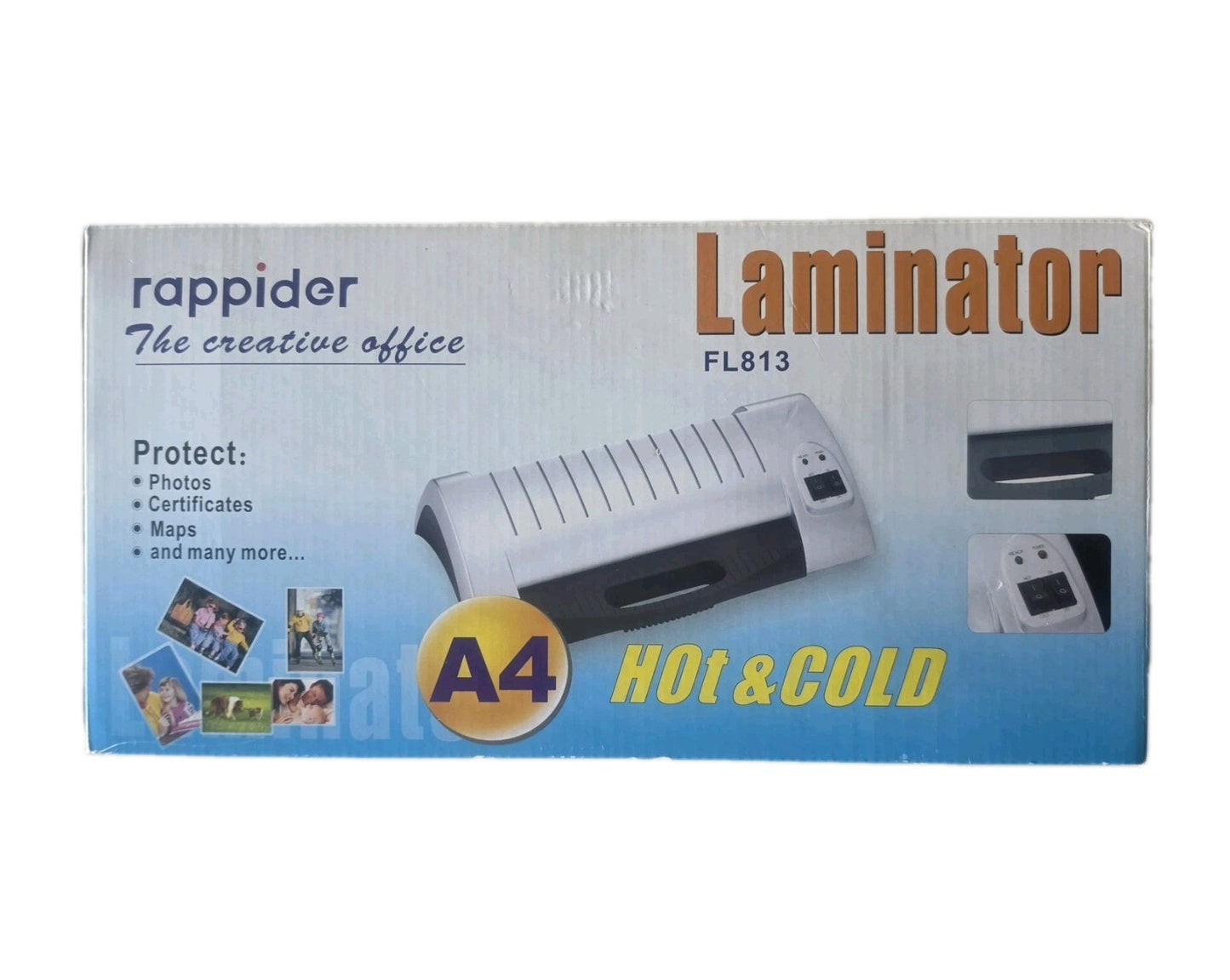 Rappider FL813 A4 Hot & Cold Laminator Machine Office School Home + Sheets