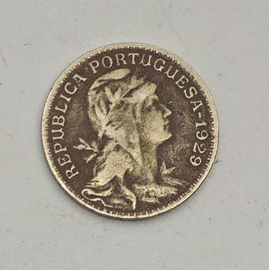 Vintage 1929 PORTUGAL 50 CENTAVOS REPUBLIC COIN