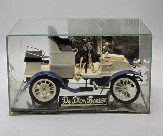 Vintage 1911 De Dion-Bouton Model Car in Glass Display Case
