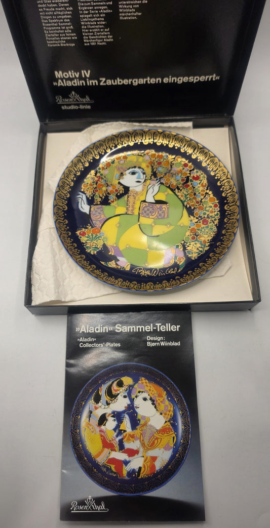Rosenthal Bjorn Wiinblad Aladdin Plate IV im Zaubergarten eingesperrt Boxed COA