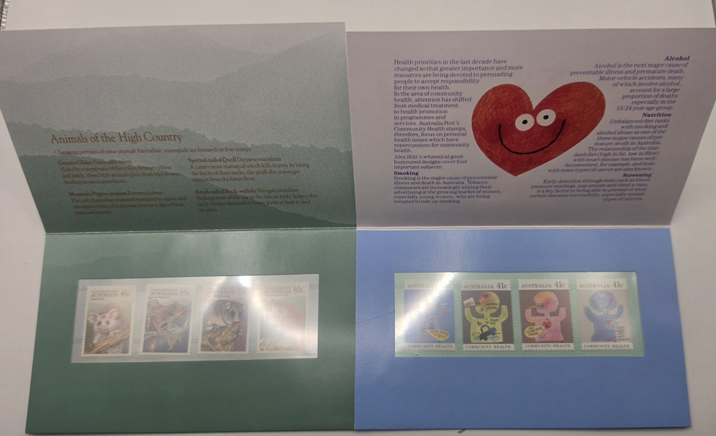 Australia 1989 Animals of the High Country & Community Health Stamp Pack Lot