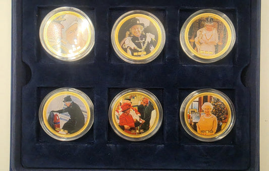 Queen Elizabeth II Diamond Jubilee NumisProof 6 Medal Set 24ct Gold Plated COA