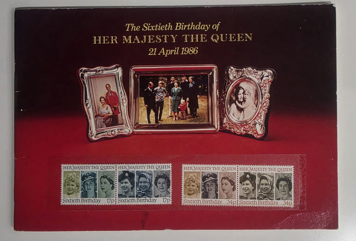 Royal Mail 1986 Queen Elizabeth II 60th Birthday Souvenir Stamp Book Album