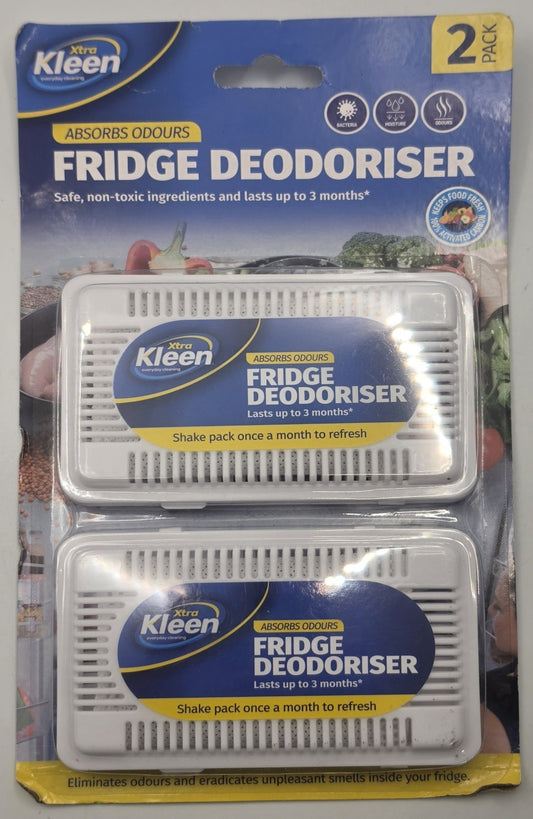 Xtra Kleen Fridge Deodoriser Absorbs Odours 2 Pack Activated Carbon Non-Toxic