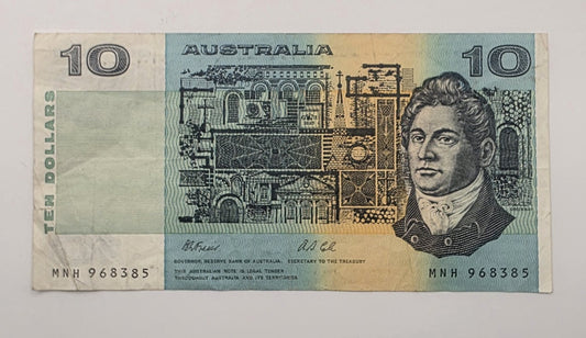 Vintage Australian $10 Paper Banknotes Johnston Fraser Coombs Wilson