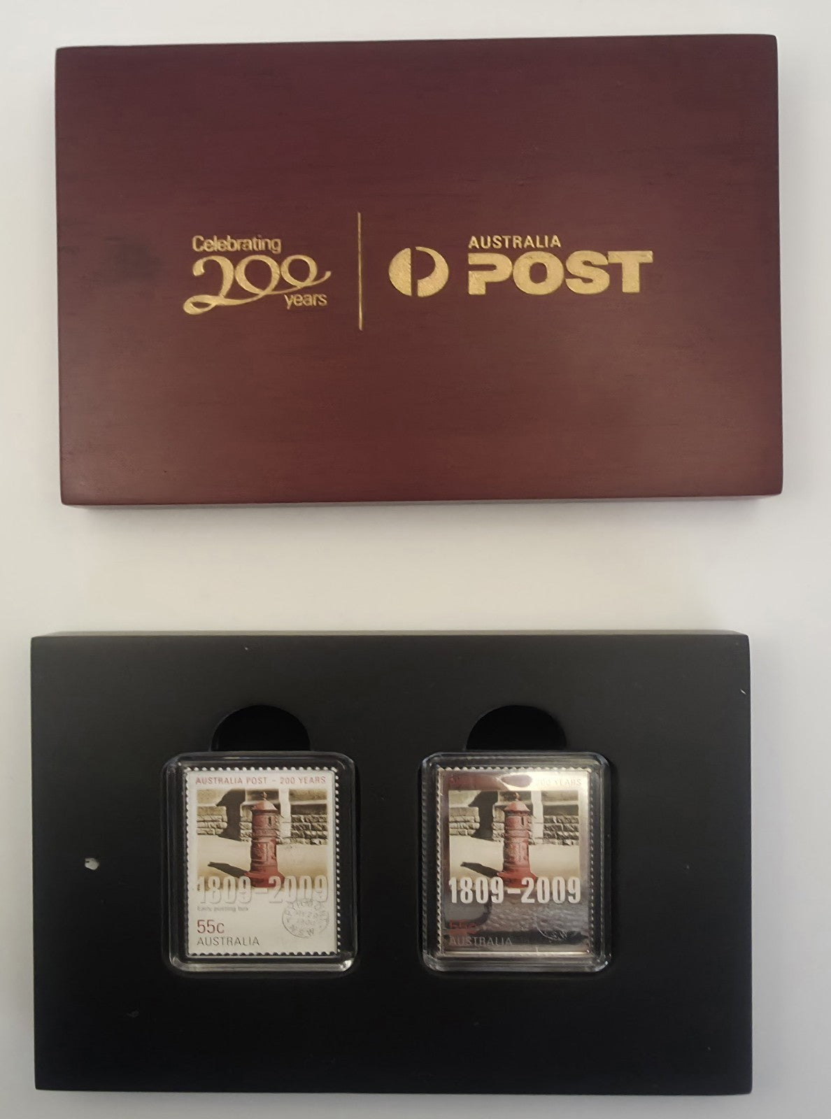 2009 Stamp Coin Set Early Posting Box - CELEBRATING 200 YEARS - 1/2oz 999 Silver