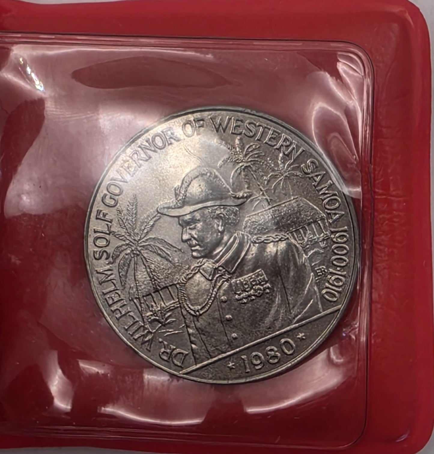 1980 Western Samoa 1 Tala Dr. Wilhelm Solf 1900-1910 Governor Coin in Official