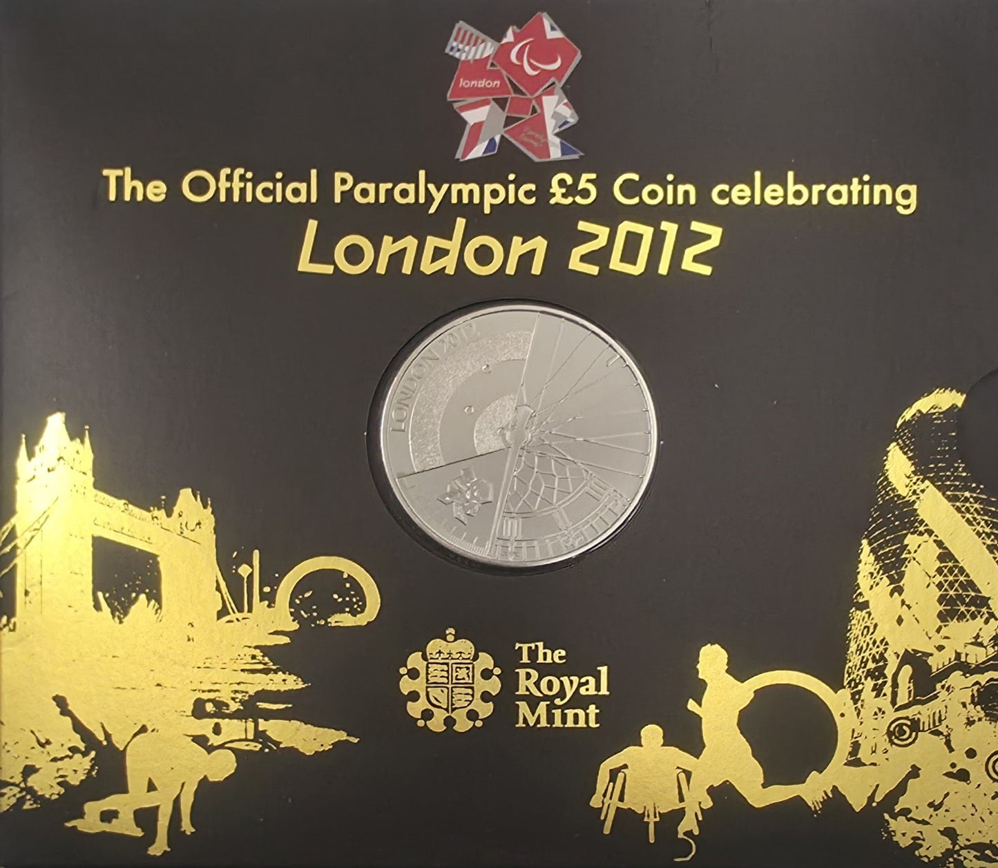 London 2012 Official Paralympic £5 Coin Royal Mint Brilliant Uncirculated BU Pac