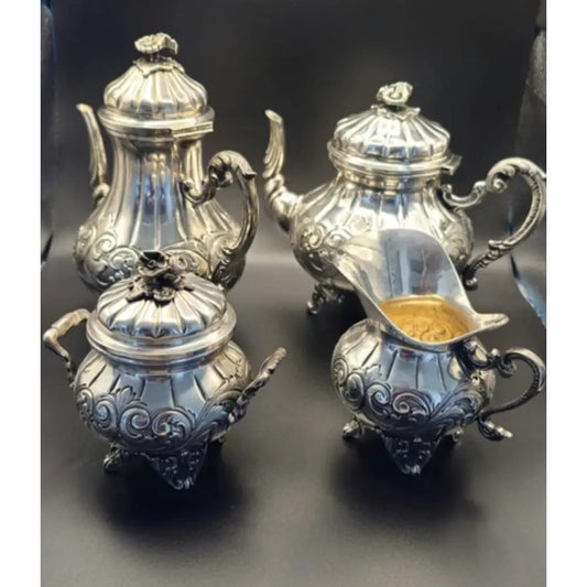 Antique 800 Silver Complete Tea Set - 1800 Grams