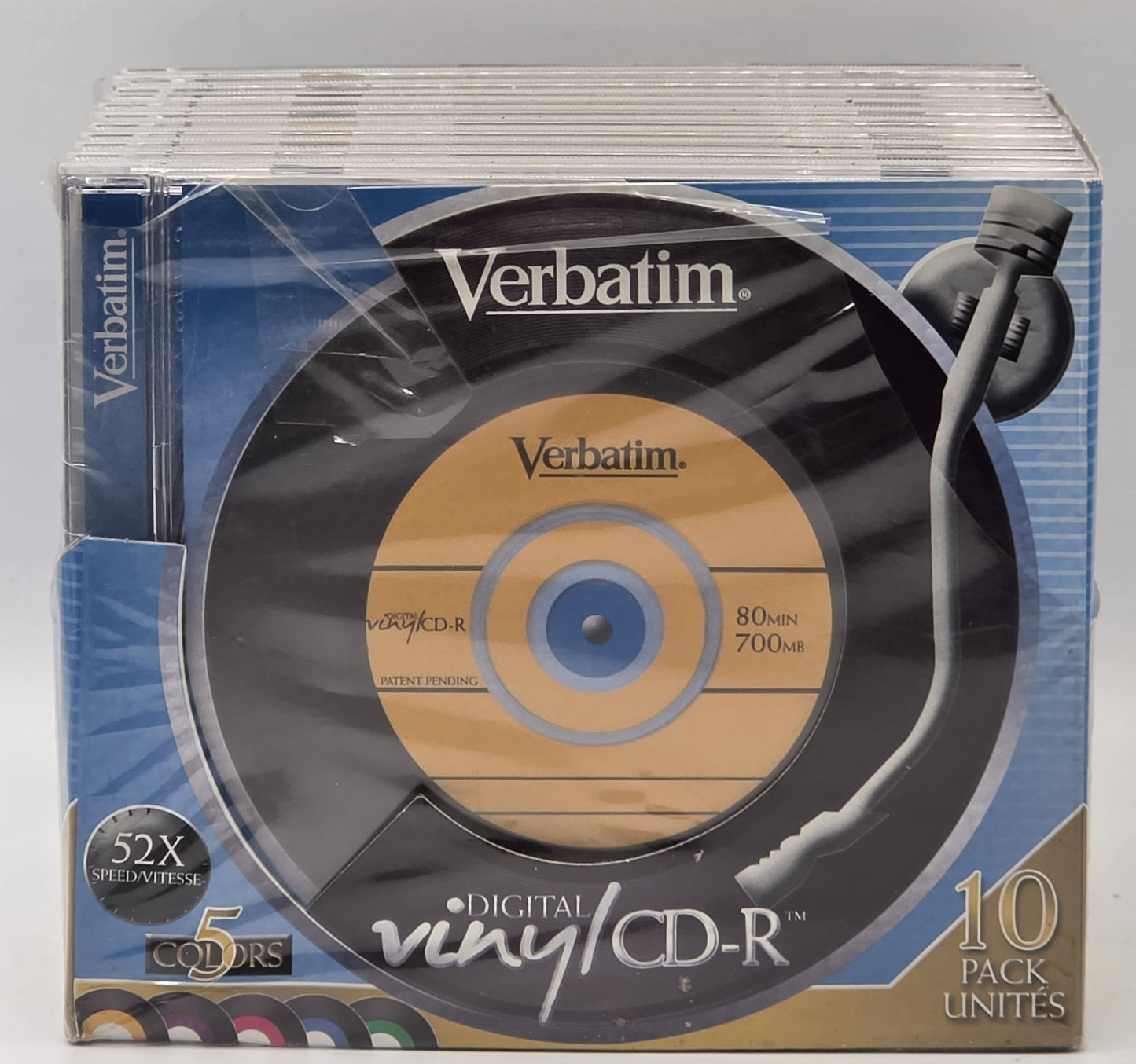 Verbatim Digital Vinyl CD-R 700MB 80Min 52x Speed Retro Design - 10 Pack Sealed