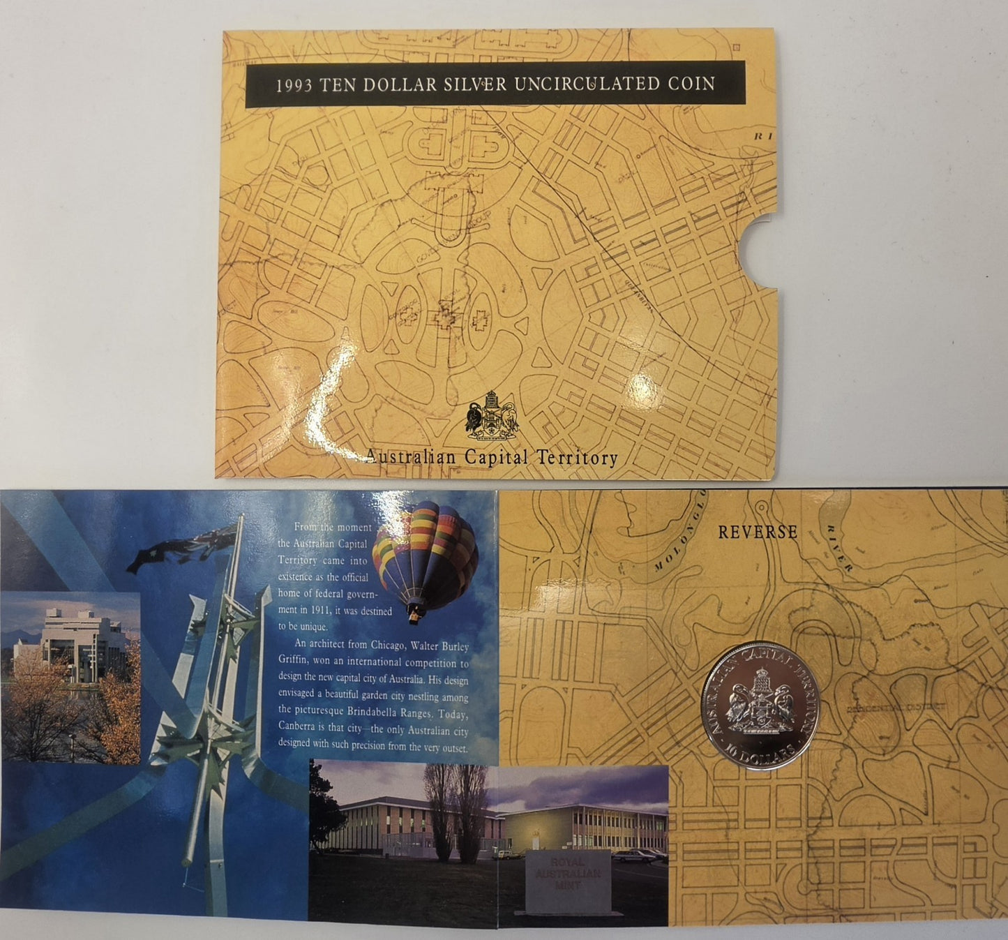 1993 $10 Ten Dollar Silver Uncirculated Coin Australian Capital Territory ACT RA