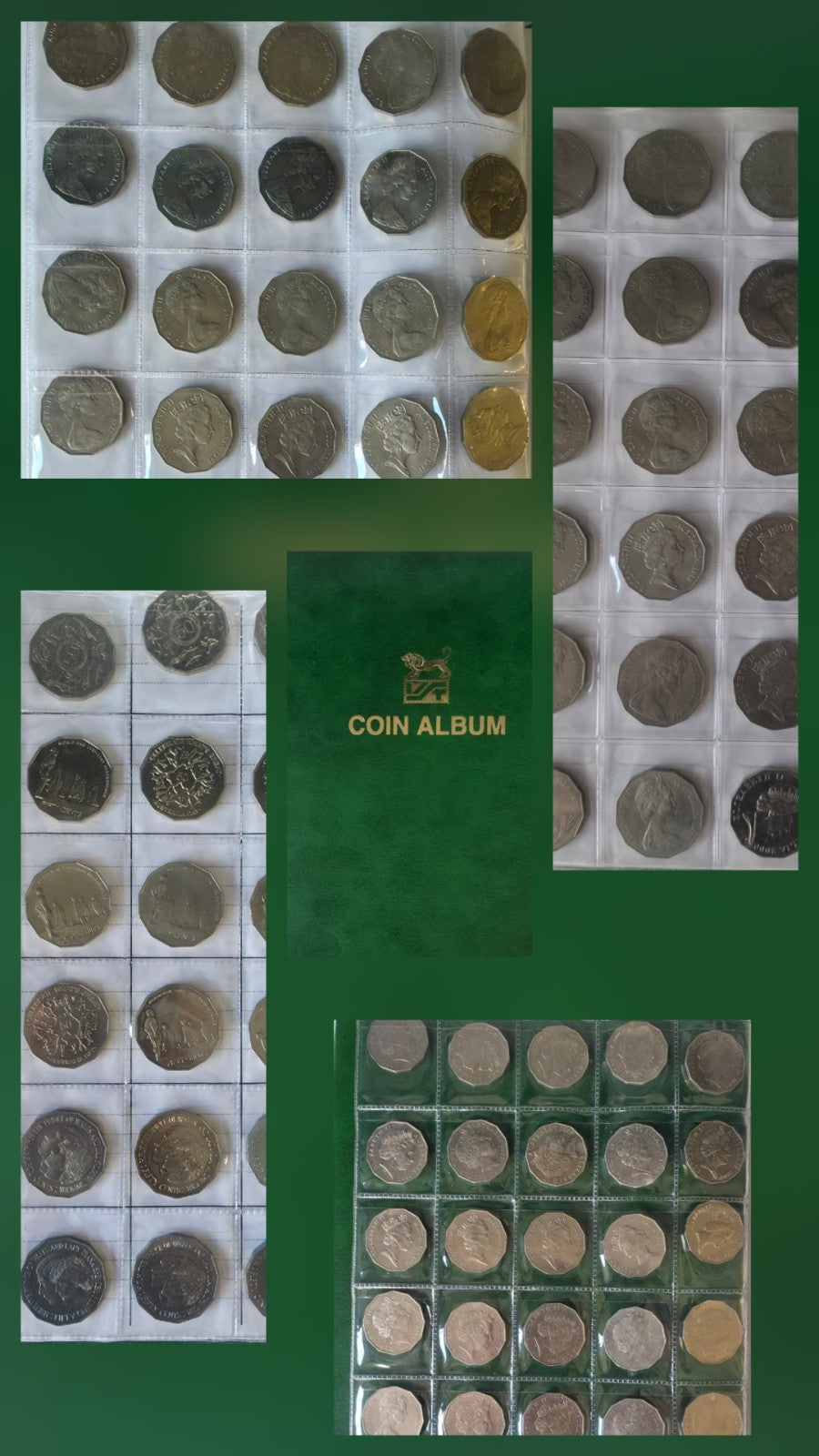Full Album Lot 120 Australian 50 Cent Coins- Commemorative & Standard Elizabeth