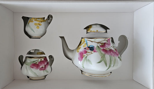 Royal Albert Miranda Kerr Australia 3-Piecs Tea Set Teapot-Sugar-Creamer-RRP$699