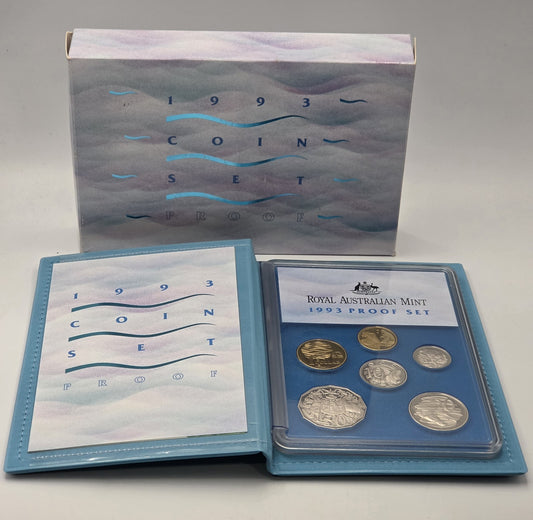 1993 Royal Australian Mint Proof Coin Set (6 Coins) Landcare $1 Box CoA