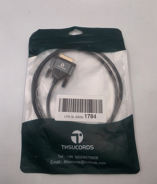 THSUCORDS HDMI to DVI Cable 1m Braided High Speed Bi-Directional Adapter Lead