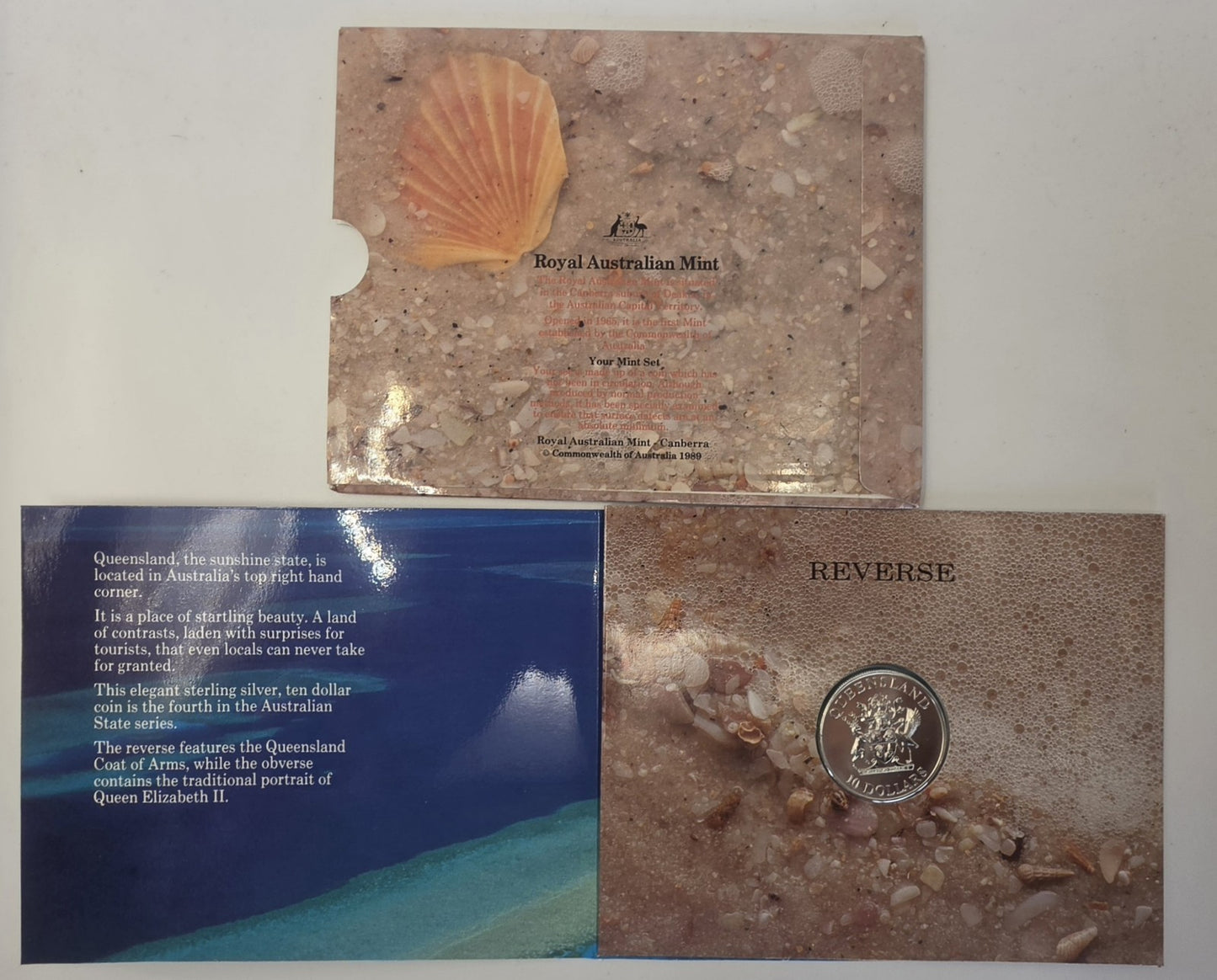 1989 $10 Ten Dollar Silver Uncirculated Coin Queensland RAM Packت