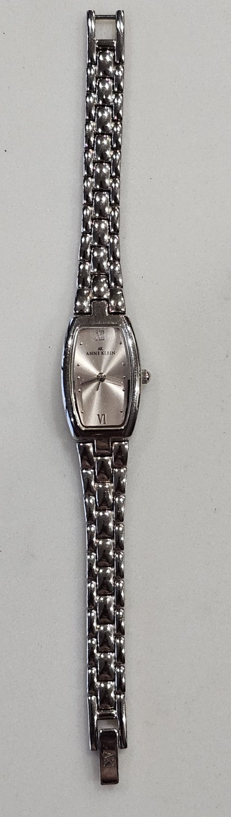 Anne Klein Women's Watch Silver Tone Tonneau Dial Stainless Steel Back Quartz