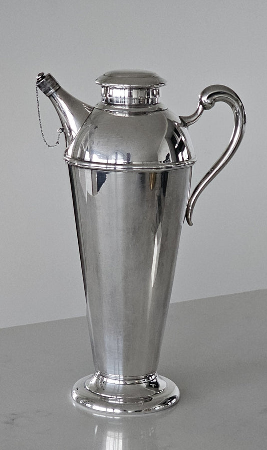 Vintage Renown EPNS A1 Silver Plated Art Deco Cocktail Shaker With Handle & Spou