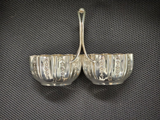 Antique T: Webb & Sons Ltd Silver Plated Double Salt Cellar Caddy Holder 8713