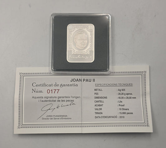 2010 Andorra 10 Diners Joan Pau II Pope John Paul II