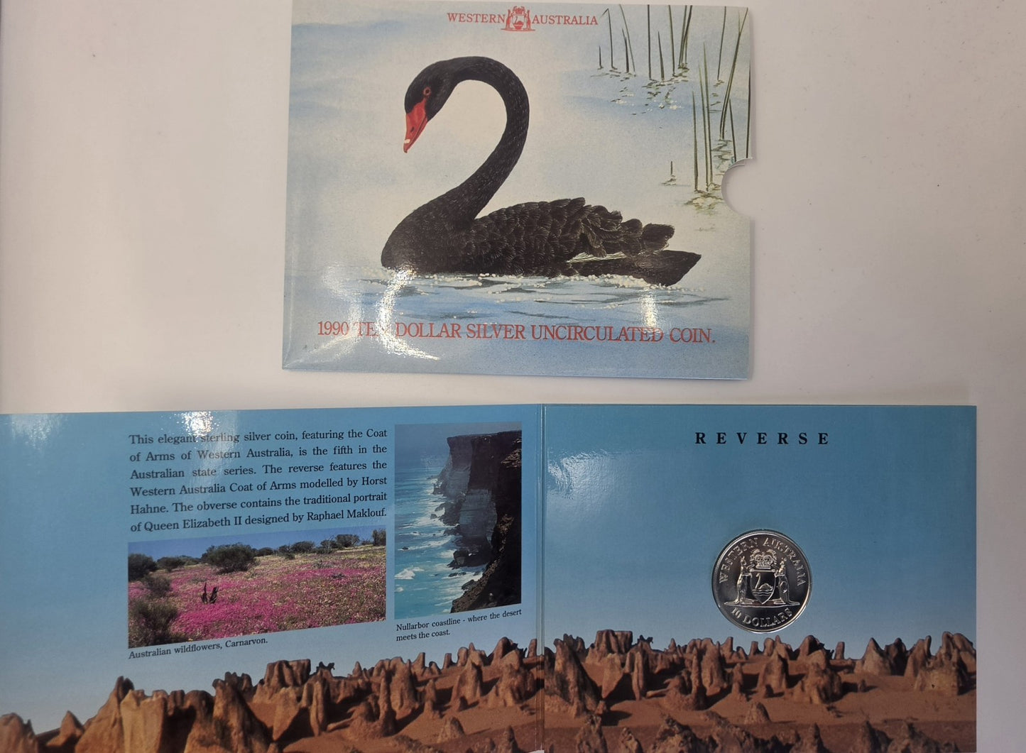 1990 $10 Ten Dollar Silver Uncirculated Coin Western Australia RAM Pack