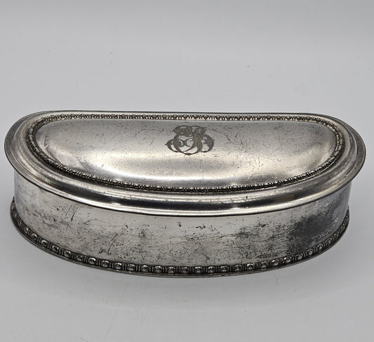 Vintage Knickerbocker Silver Co. Silver Plated Jewelry Box Hinged -19x9x6cm
