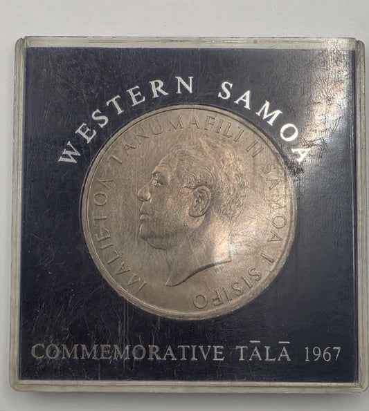 1967 Western Samoa $1 One Tala Malietoa Tanumafili II Commemorative Coin Plastic
