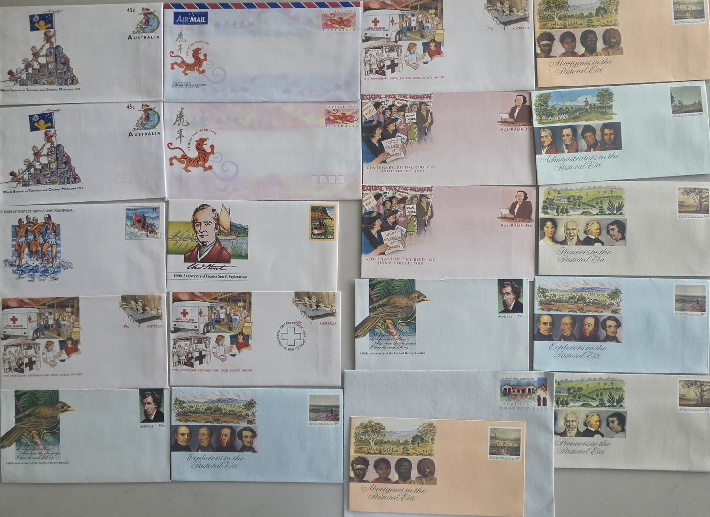Australia Post Vintage First Day Covers FDC & Pre-Paid Envelopes Lot