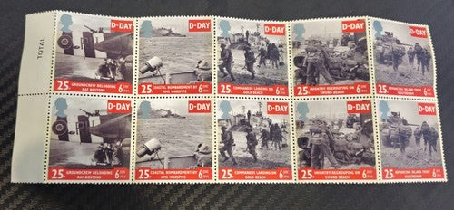 Collection Of 6 June 1944 Great Britain 25p 10 PC's Stamp