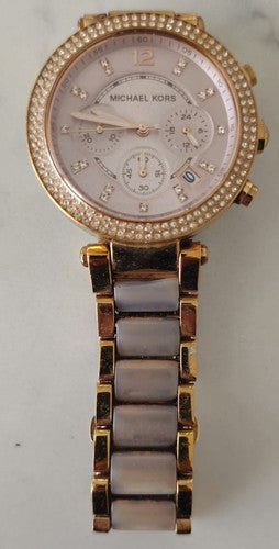 Michael Kors Women's Gold-Tone Chronograph Quartz Watch – MK-5896 – Working