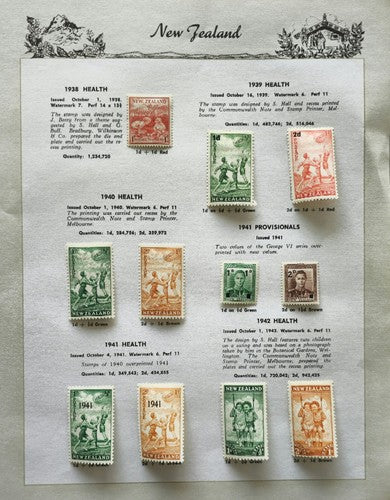 collection Of Vintage 1938-1942 New Zealand Stamp #1211