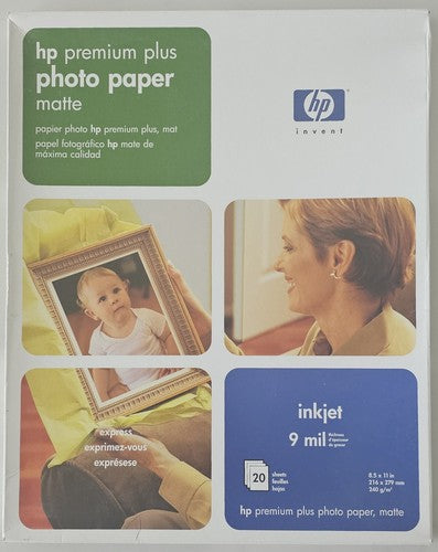 Hewlett Packard Premium Plus Photo Paper - Matte #20 Sheets Sealed