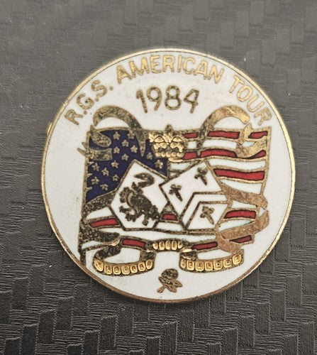 Vintage R.G.S. AMERICAN TOUR 1984 Badge