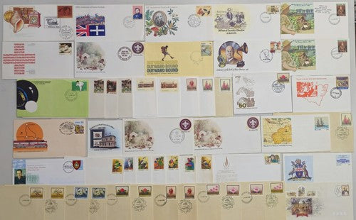 Vintage 50 PC's Sheet Australia First Day stamps #1224-6