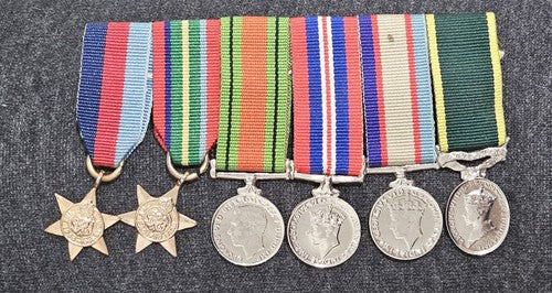 Replica WW2 Miniature Medals on a Swing Mount