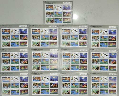 13x Sheets of Vintage Greneda Disney 50th Anniversary Peter Pan Stamp #1211