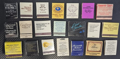 Collection of vintage "Non-repetitive"Used and New Match books #S1028