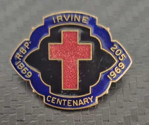 Vintage RBP IRVINE CENTENARY 1859-1969 Badge