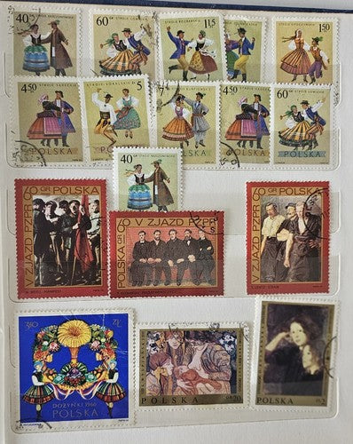 Collection of Polska Stamps with an Album