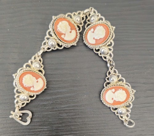 Lovely Costume Cameo Bracelet Portrait Rhinestone #1230