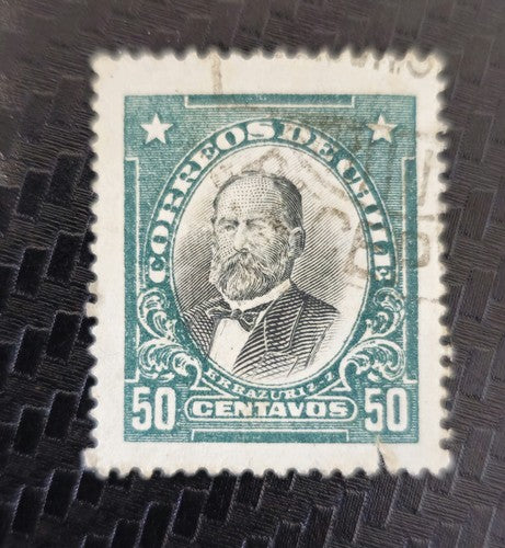 VINTAGE 1886-1891 Jose Manuel Malmaceda Chile fifty centavo stamps