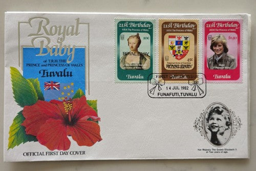 Tuvalu 21st Birthday H.R.H The Princess Of Wales Fist Day Cover Stamps (0116)