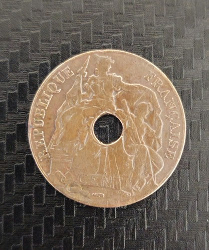 1922 French Indochina (used in Vietnam) One Cent coi